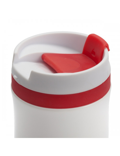 Kubek izotermiczny Viki 390 ml, czerwony/biały 