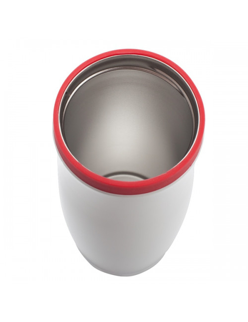 Kubek izotermiczny Viki 390 ml, czerwony/biały 