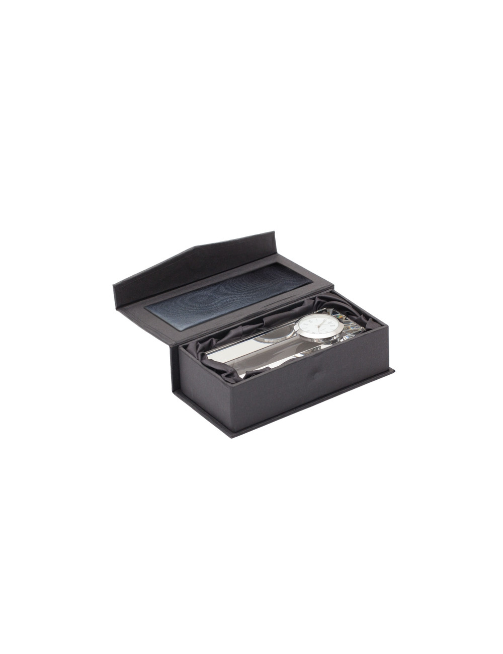 Kryształowy przycisk do papieru z zegarem...