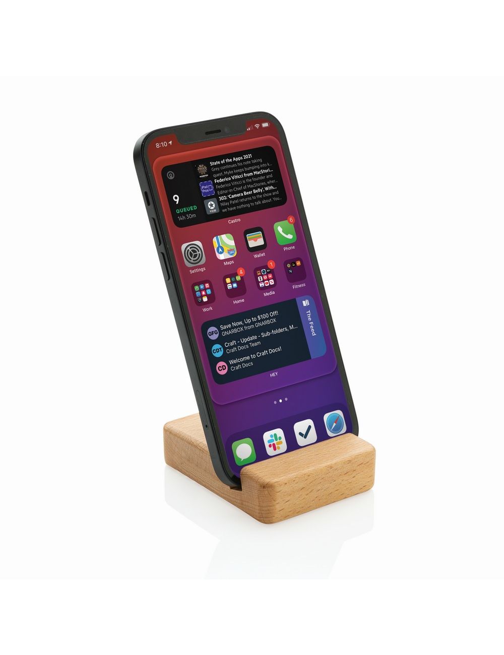 Bambusowy stojak na telefon