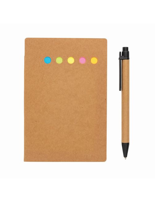 Zestaw do notatek A6, karteczki samoprzylepne, długopis