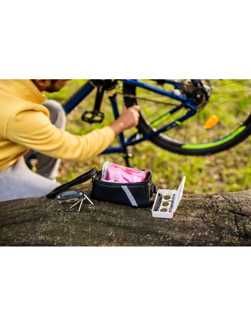 Torba rowerowa z wyposażeniem, zestaw naprawczy, apteczka, poncho | Fabio