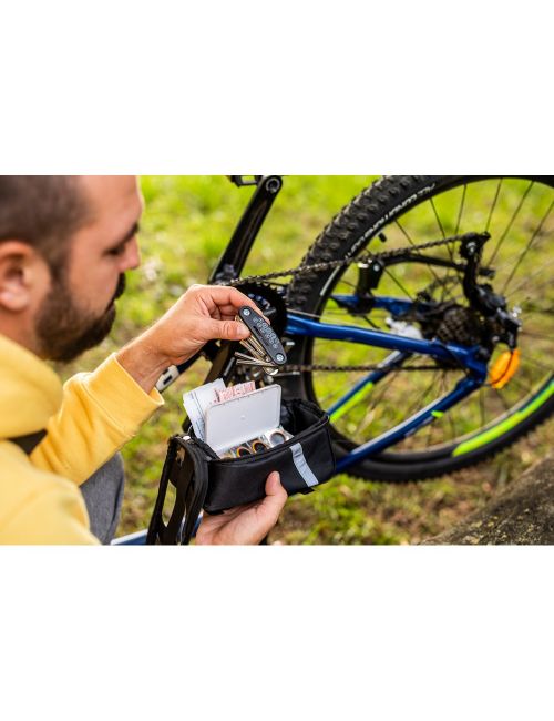 Torba rowerowa z wyposażeniem, zestaw naprawczy, apteczka, poncho | Fabio