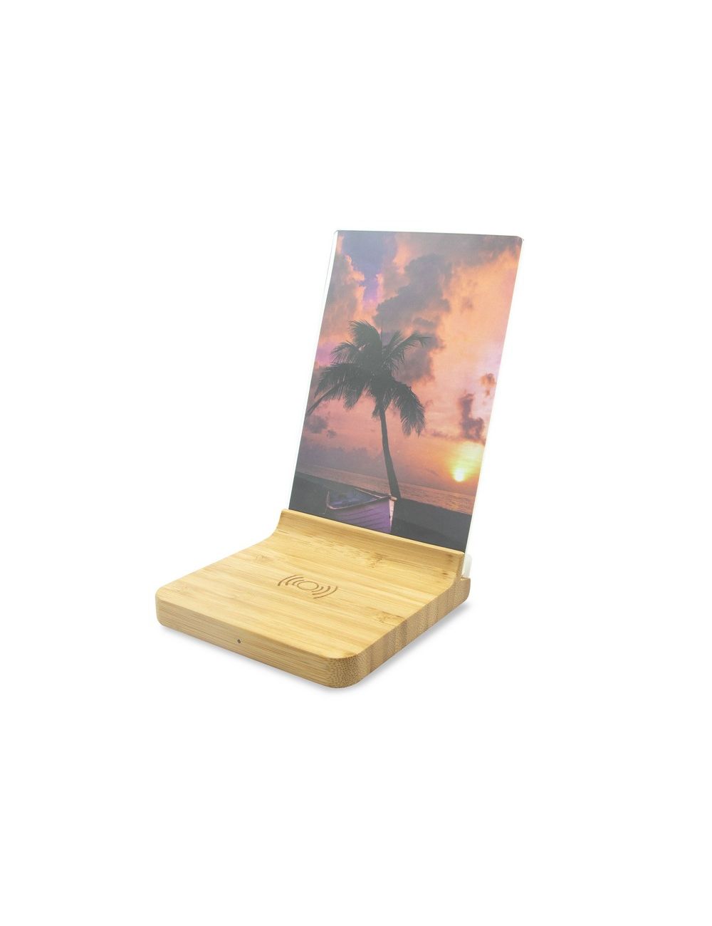 Bambusowa ładowarka bezprzewodowa 10W, ramka do...