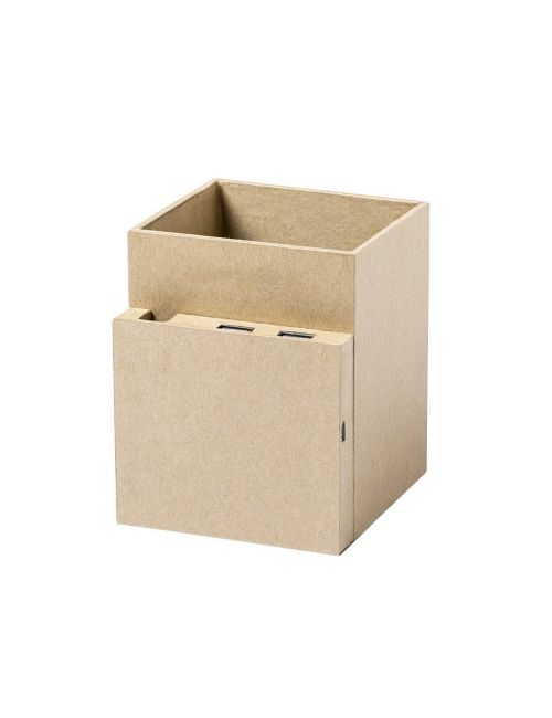Składana ładowarka bezprzewodowa 5W z kartonu z recyklingu, hub USB 2.0, pojemnik na przybory do pisania, stojak na telefon