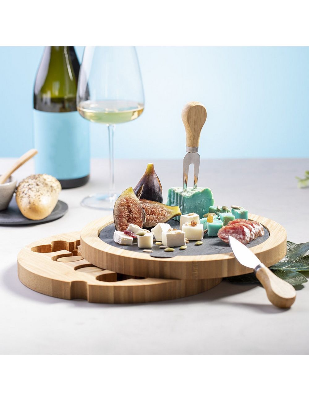 Bambusowy zestaw do sera, 4 el., deska do...
