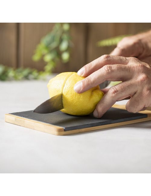 Deska do krojenia wykonana z łupka i bambusa