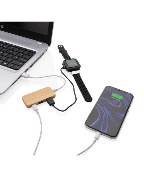Bambusowy hub USB 2.0 z USB typu C