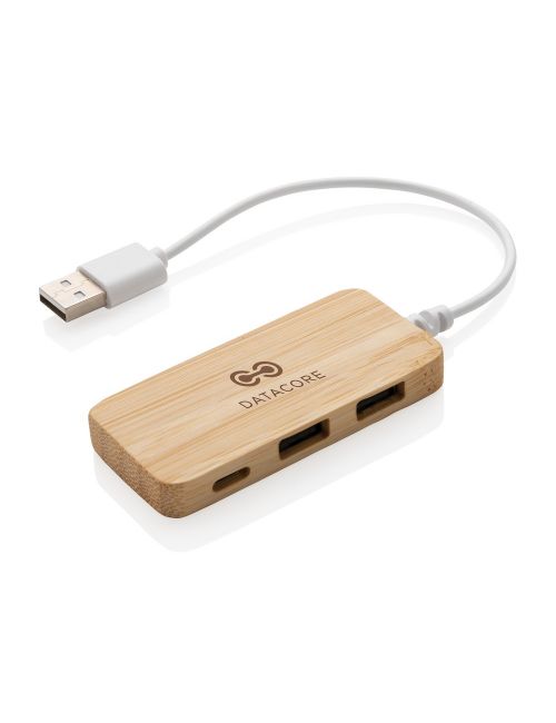 Bambusowy hub USB 2.0 z USB typu C