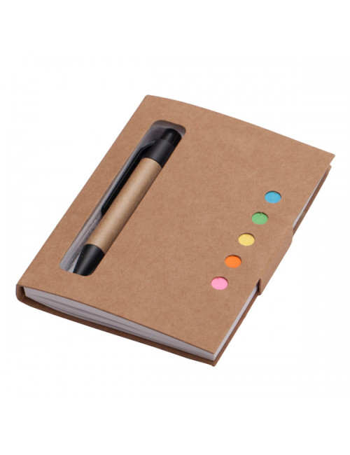 Notes 80x110/100k gładki Mini z długopisem, beżowy 
