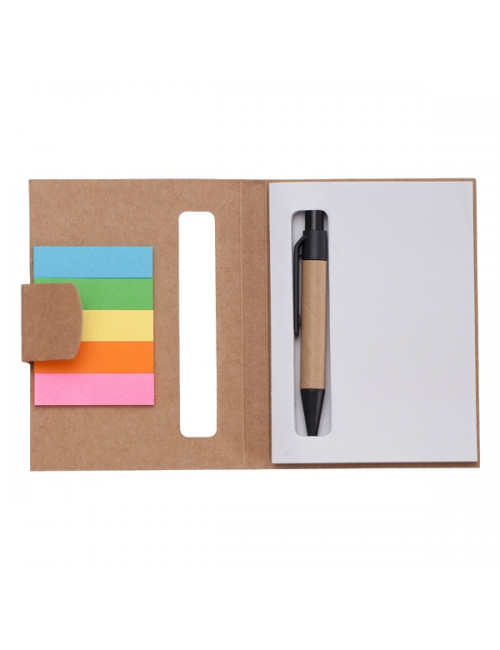 Notes 80x110/100k gładki Mini z długopisem, beżowy 