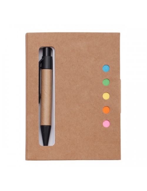 Notes 80x110/100k gładki Mini z długopisem, beżowy 