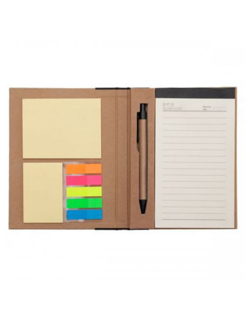 Notes memo 100x180/70k linia Kraft Paper, czarny/beżowy 