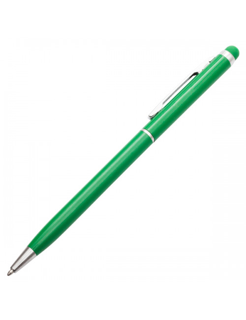 Długopis aluminiowy Touch Tip, zielony 
