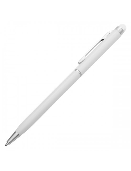 Długopis aluminiowy Touch Tip, biały 