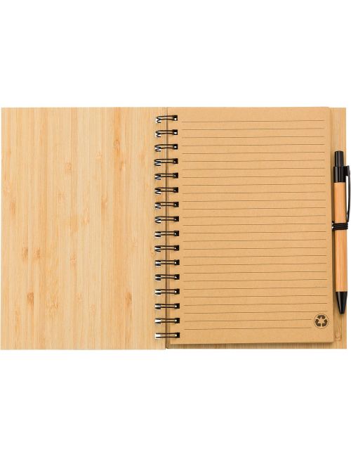 Bambusowy notatnik A5, długopis
