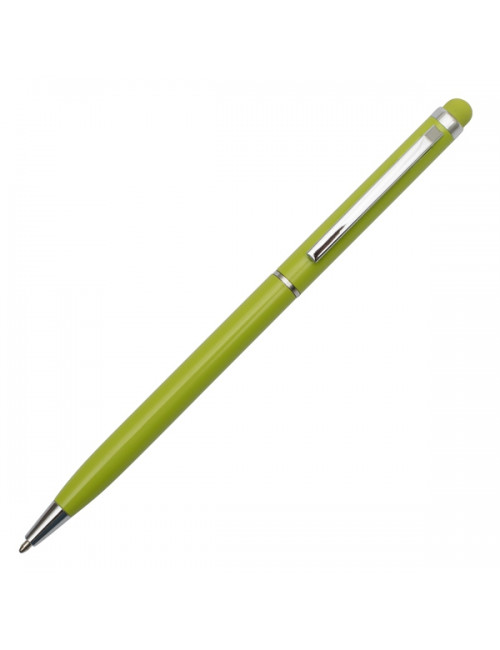Długopis aluminiowy Touch Tip, jasnozielony