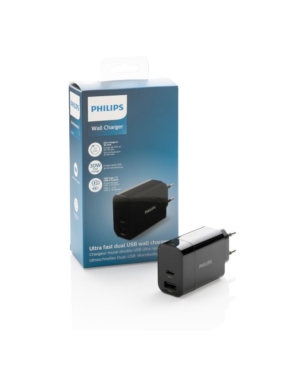 Szybka ładowarka ścienna 30W Philips