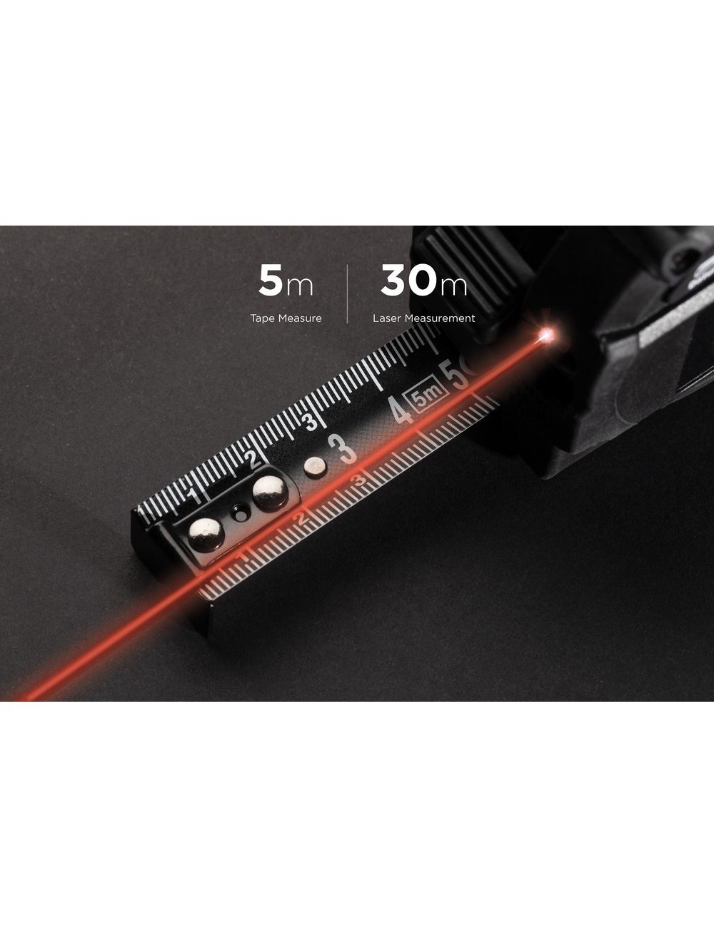 Miara 5m, dalmierz laserowy 30m Gear X