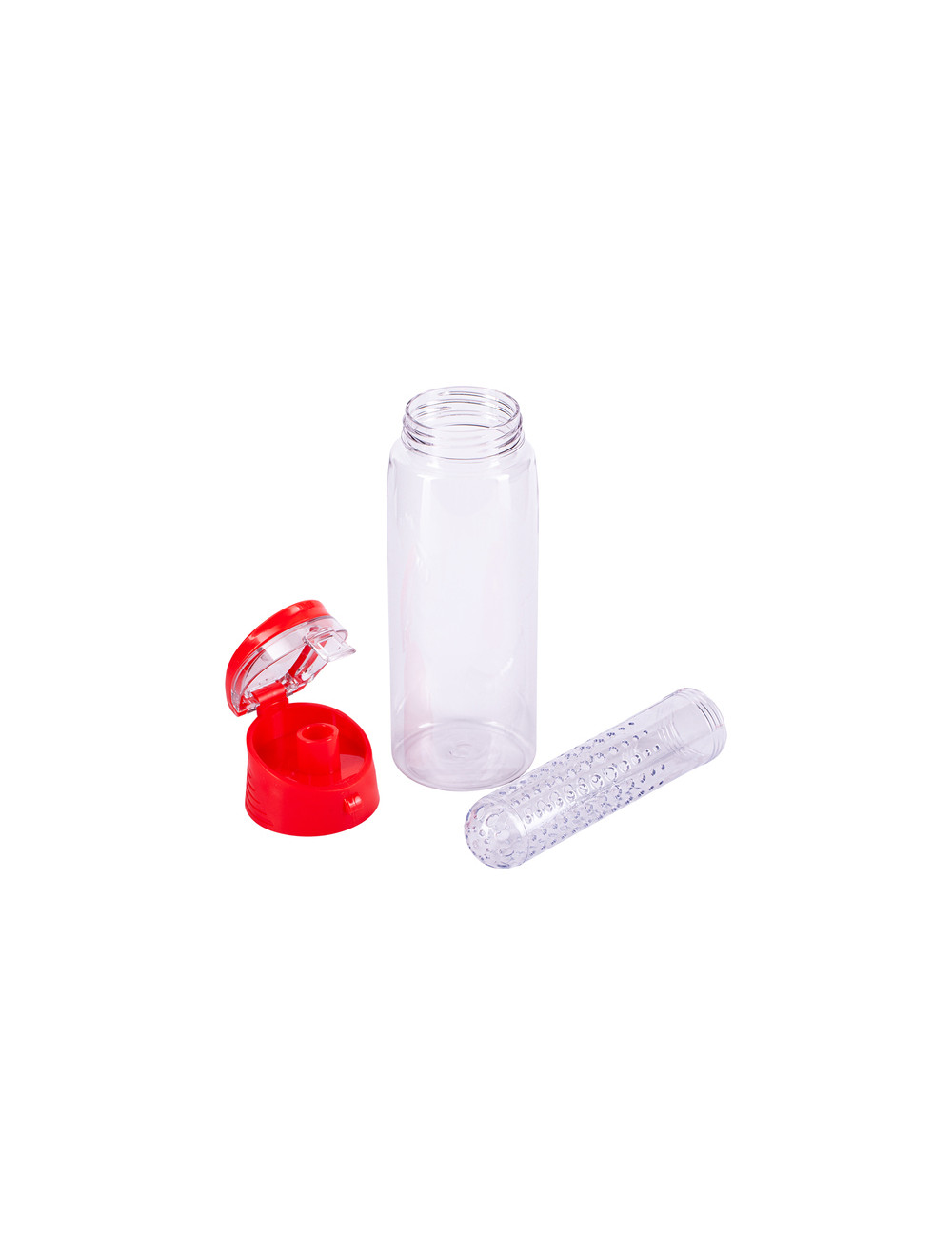 Bidon Frutello 700 ml, czerwony/transparentny