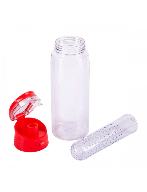 Bidon Frutello 700 ml, czerwony/transparentny