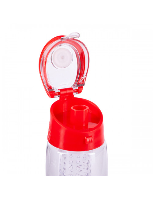 Bidon Frutello 700 ml, czerwony/transparentny