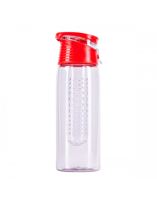 Bidon Frutello 700 ml, czerwony/transparentny