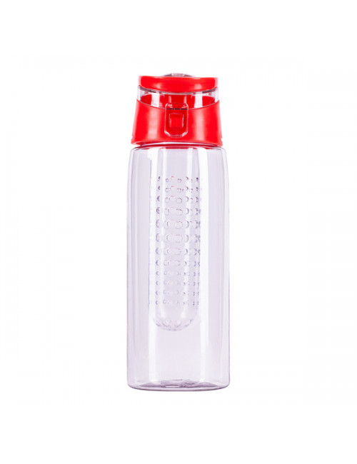 Bidon Frutello 700 ml, czerwony/transparentny