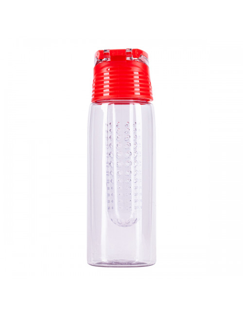 Bidon Frutello 700 ml, czerwony/transparentny