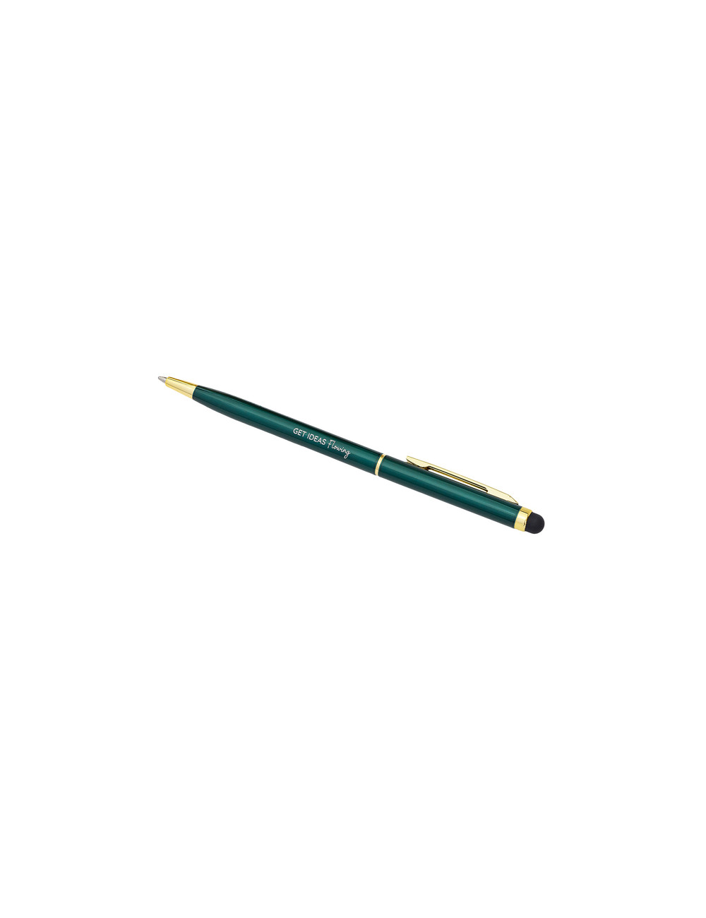 Długopis aluminiowy Touch Tip Gold, ciemnozielony 