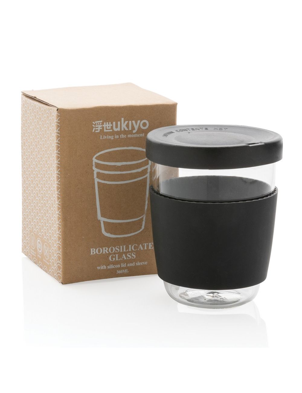 Szklany kubek podróżny Ukiyo 360 ml