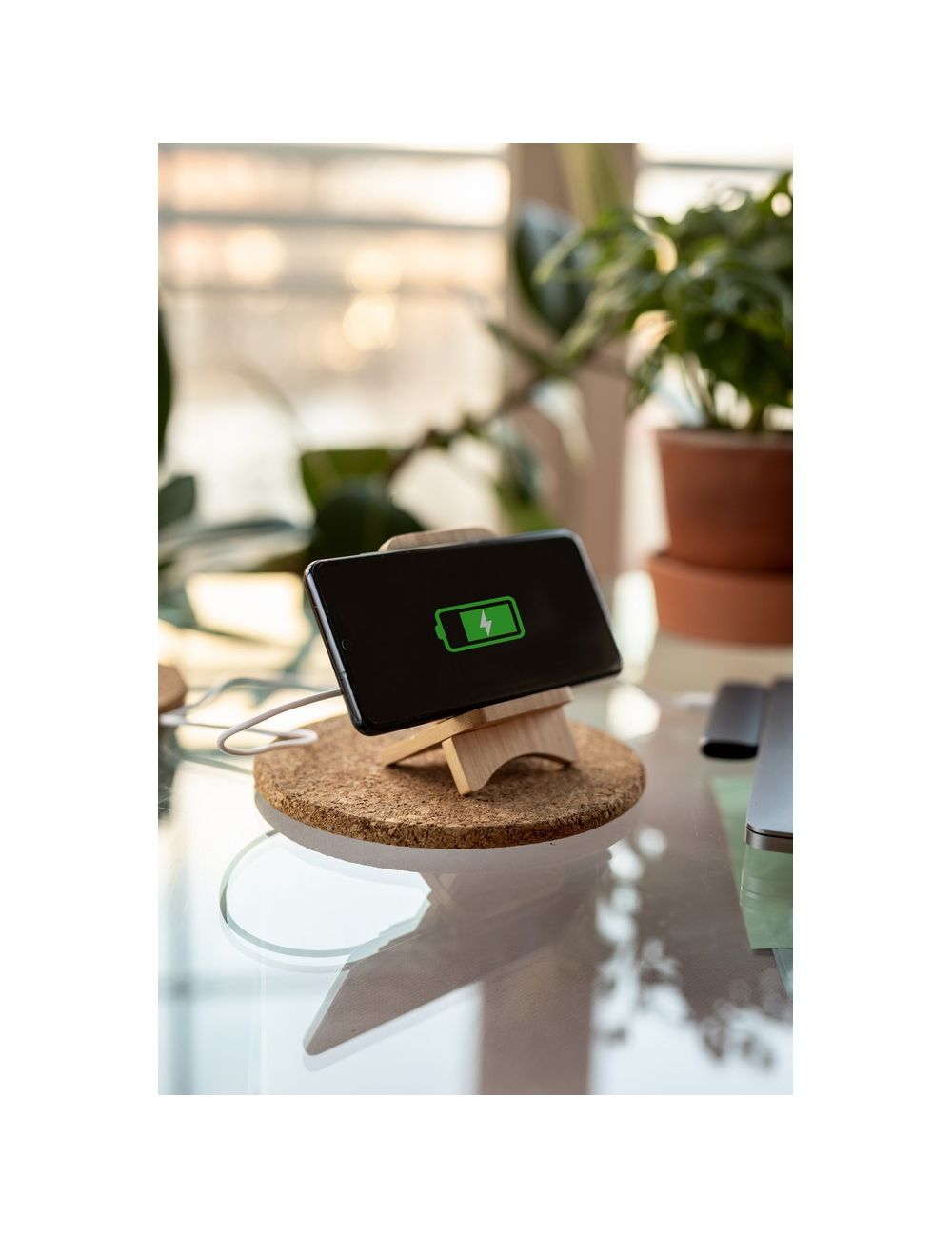 Składana bambusowa ładowarka bezprzewodowa 10W...