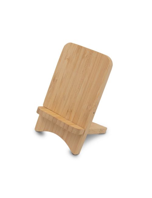 Składana bambusowa ładowarka bezprzewodowa 10W B'RIGHT, stojak na telefon | Barbra