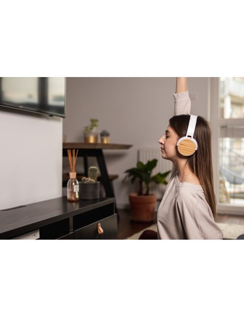 Składane bezprzewodowe słuchawki nauszne, bambusowe elementy | Hollie