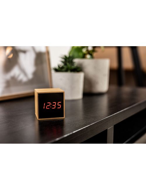 Bambusowy zegar na biurko z alarmem | Katherine