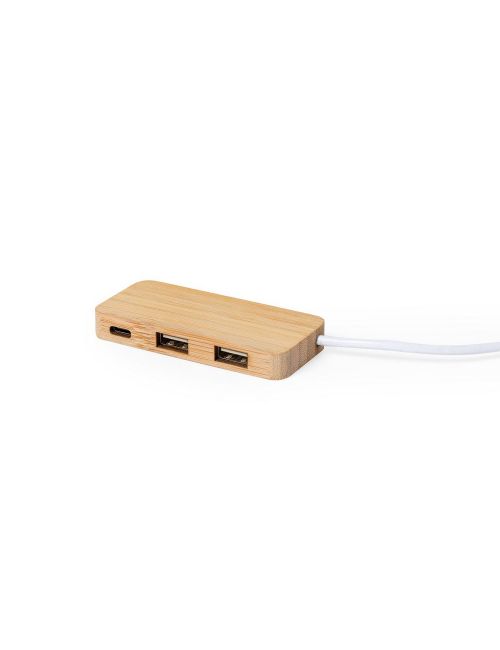 Bambusowy hub USB 2.0 z USB typu C