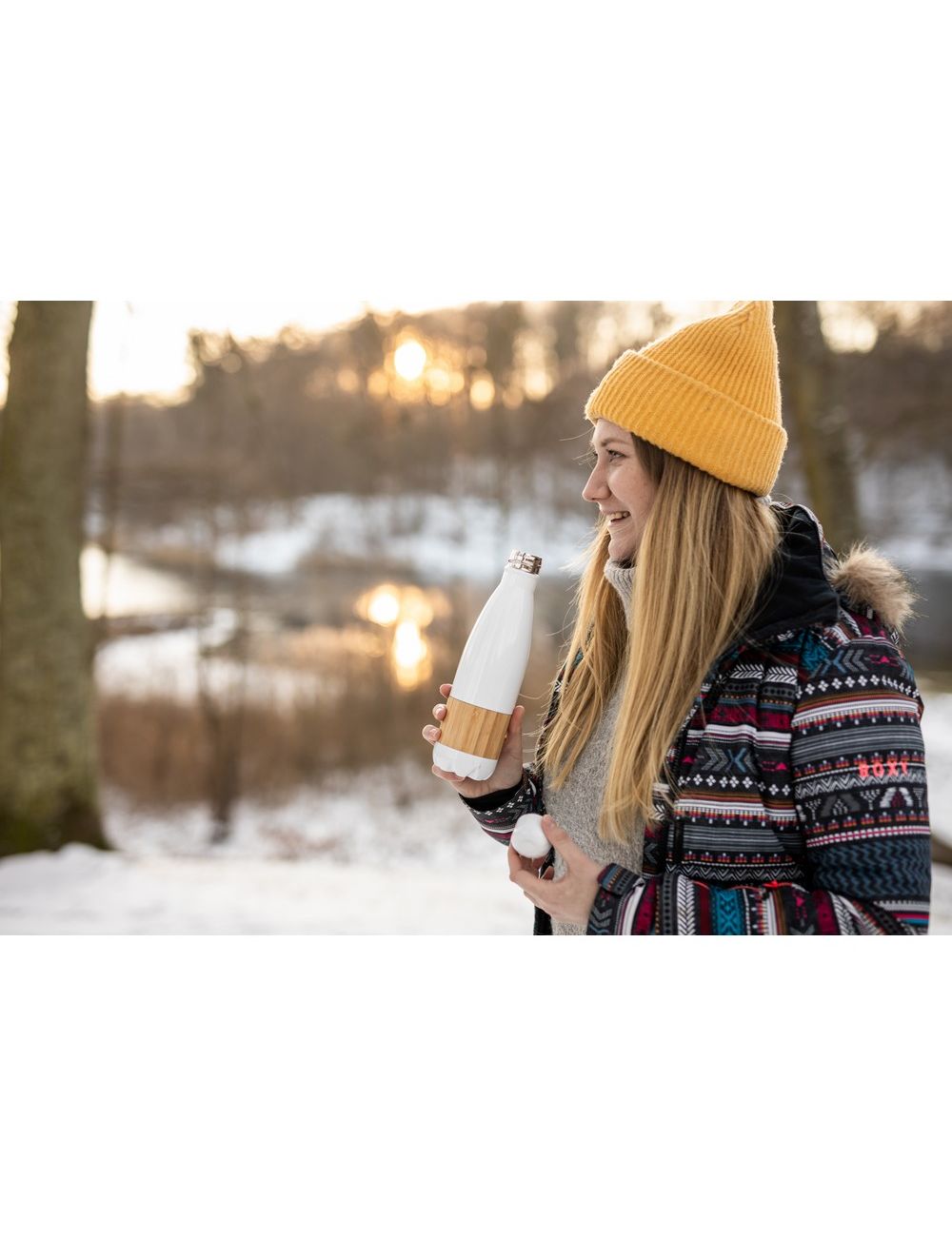 Butelka termiczna 500 ml z bambusowym elementem...