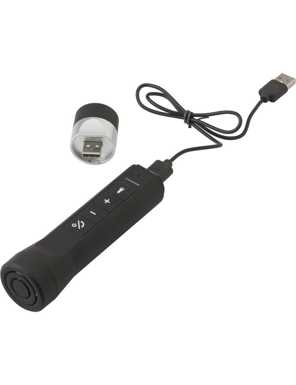 Wielofunkcyjna latarka LED, głośnik...