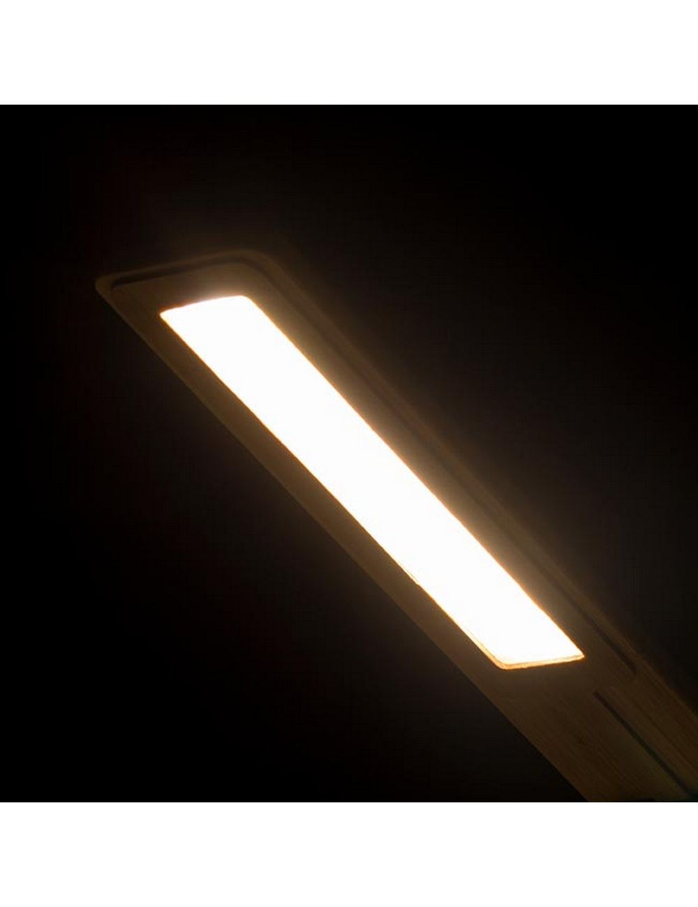Bambusowa lampka na biurko, ładowarka...
