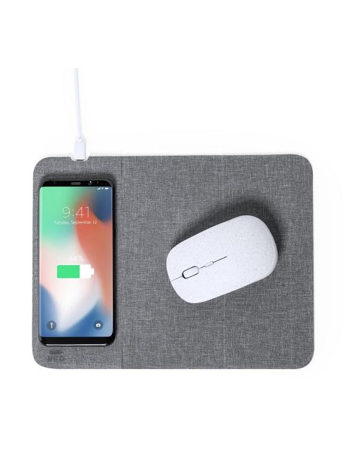Podkładka pod mysz RPET, ładowarka bezprzewodowa 10W