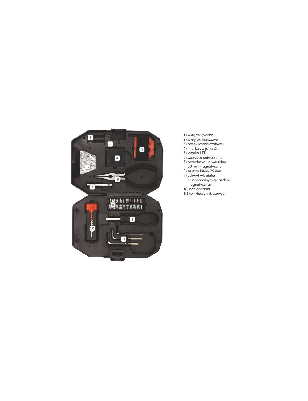 Zestaw narzędzi Smart DIY, czarny/czerwony