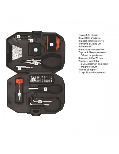 Zestaw narzędzi Smart DIY, czarny/czerwony