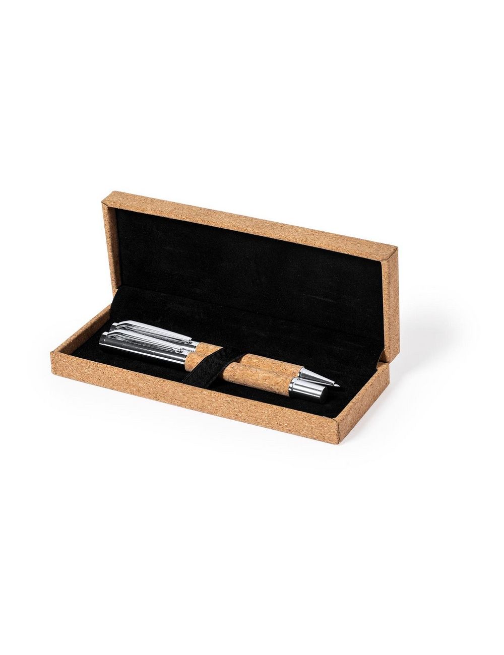 Korkowy zestaw piśmienny, długopis i pióro kulkowe