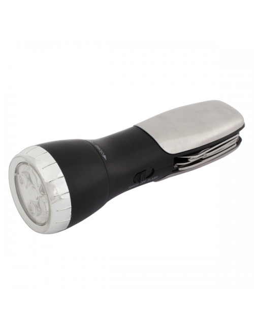 Narzędzie wielofunkcyjne z latarką Bold, srebrny 