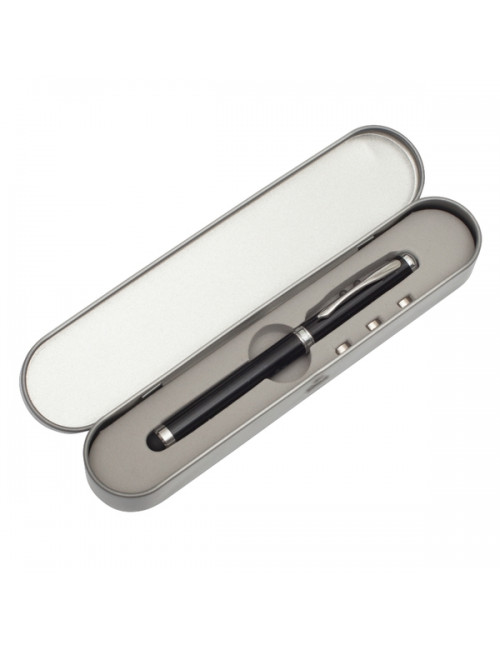 Długopis ze wskaźnikiem laserowym Supreme – 4 w 1, czarny