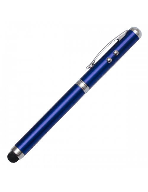 Długopis ze wskaźnikiem laserowym Supreme – 4 w 1, niebieski
