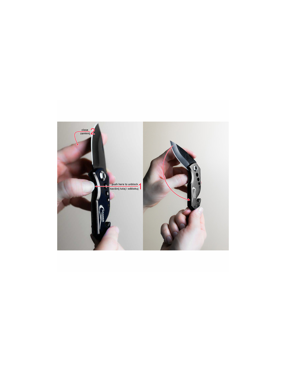 Nóż składany Intact, czarny 