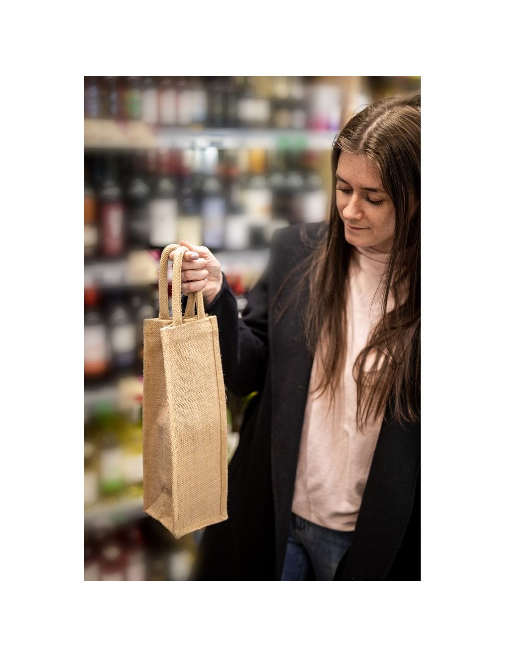Jutowa torba na butelkę | Edie