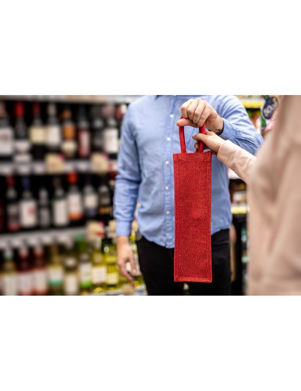 Jutowa torba na butelkę | Paige