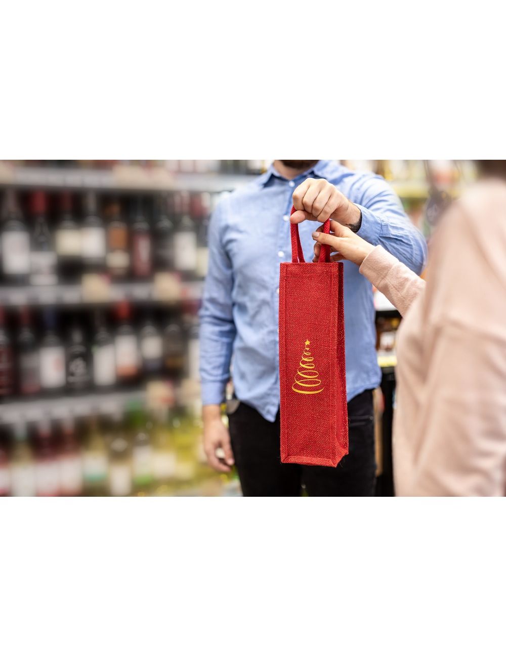 Jutowa torba na butelkę | Paige